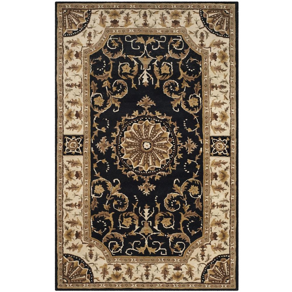 EMPIRE, BLACK / IVORY, 5' X 8', Area Rug. Picture 1