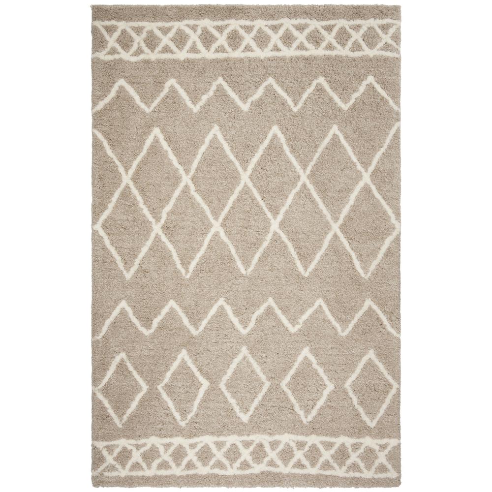 EQUINOX SHAG, BEIGE / IVORY, 5' X 8', Area Rug. Picture 1