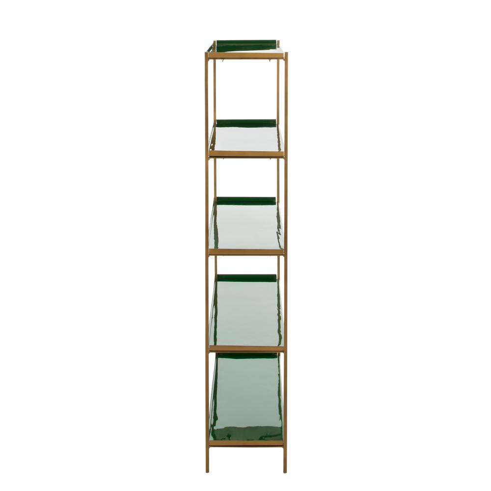 Justine 5 Tier Etagere, Green/Brass. Picture 9