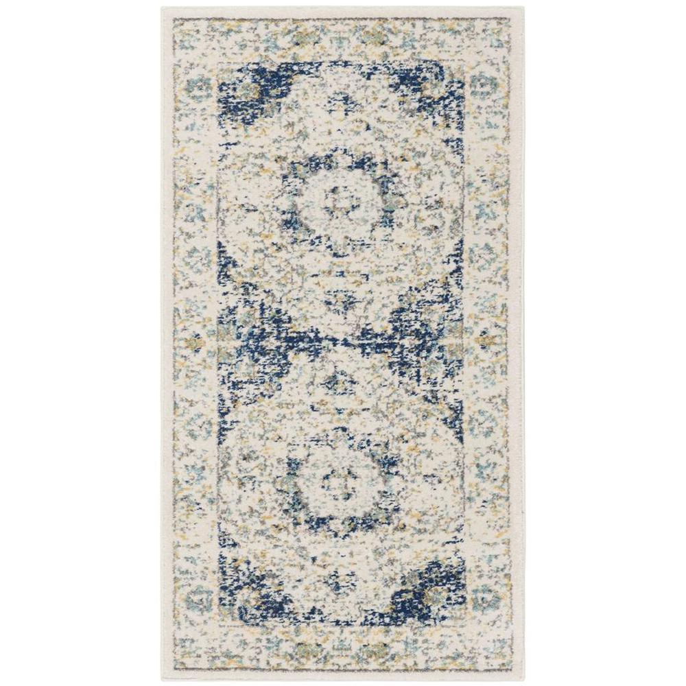 EVOKE, IVORY / BLUE, 2'-2" X 4', Area Rug, EVK220C-24. The main picture.