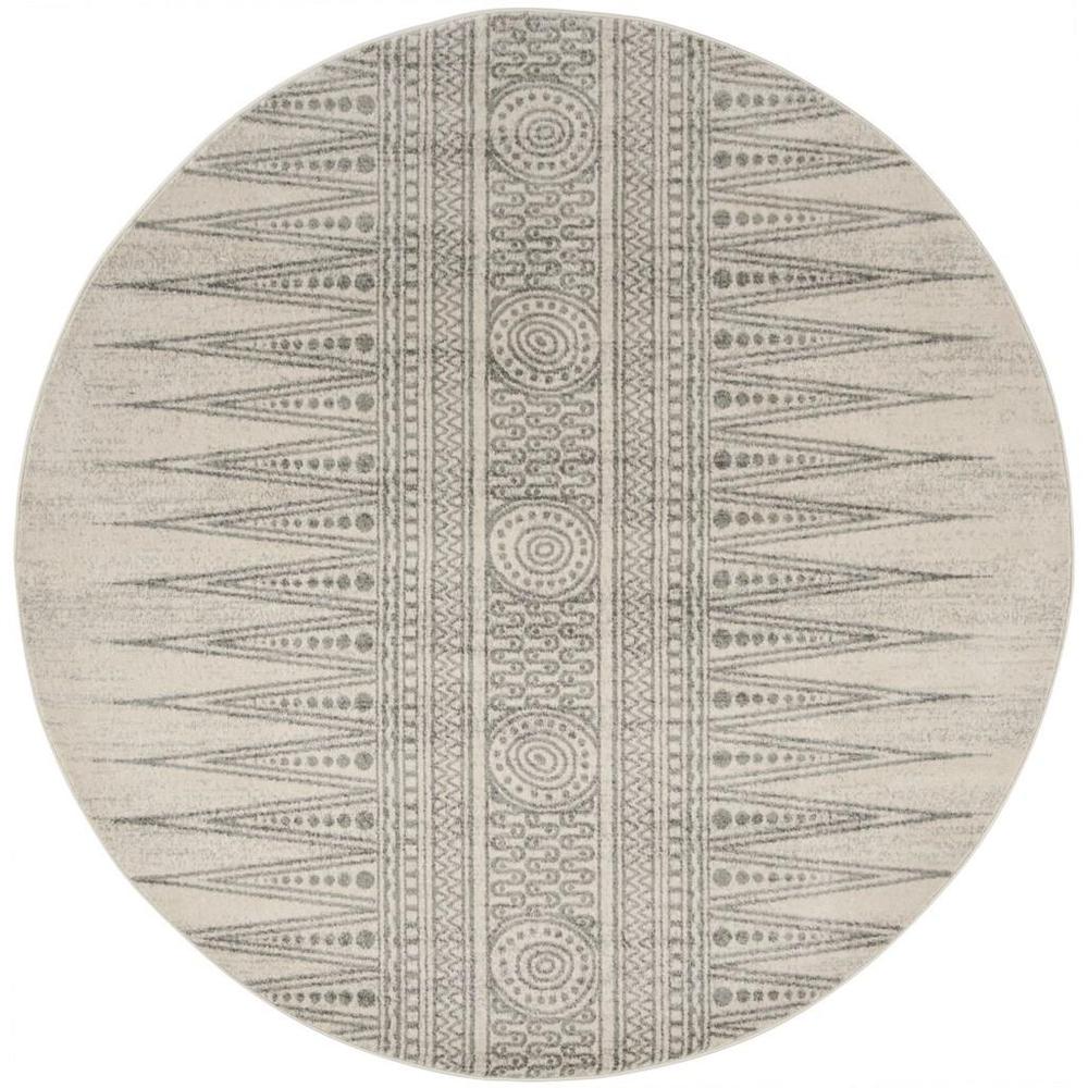 EVOKE, IVORY / SILVER, 6'-7" X 6'-7" Round, Area Rug, EVK226Z-7R. Picture 1