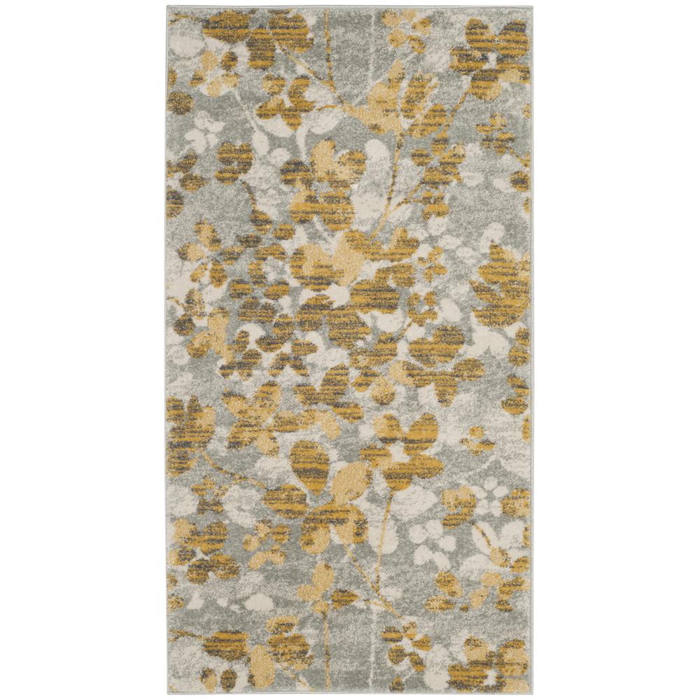 EVOKE, GREY / GOLD, 2'-2" X 4', Area Rug, EVK236P-24. Picture 1