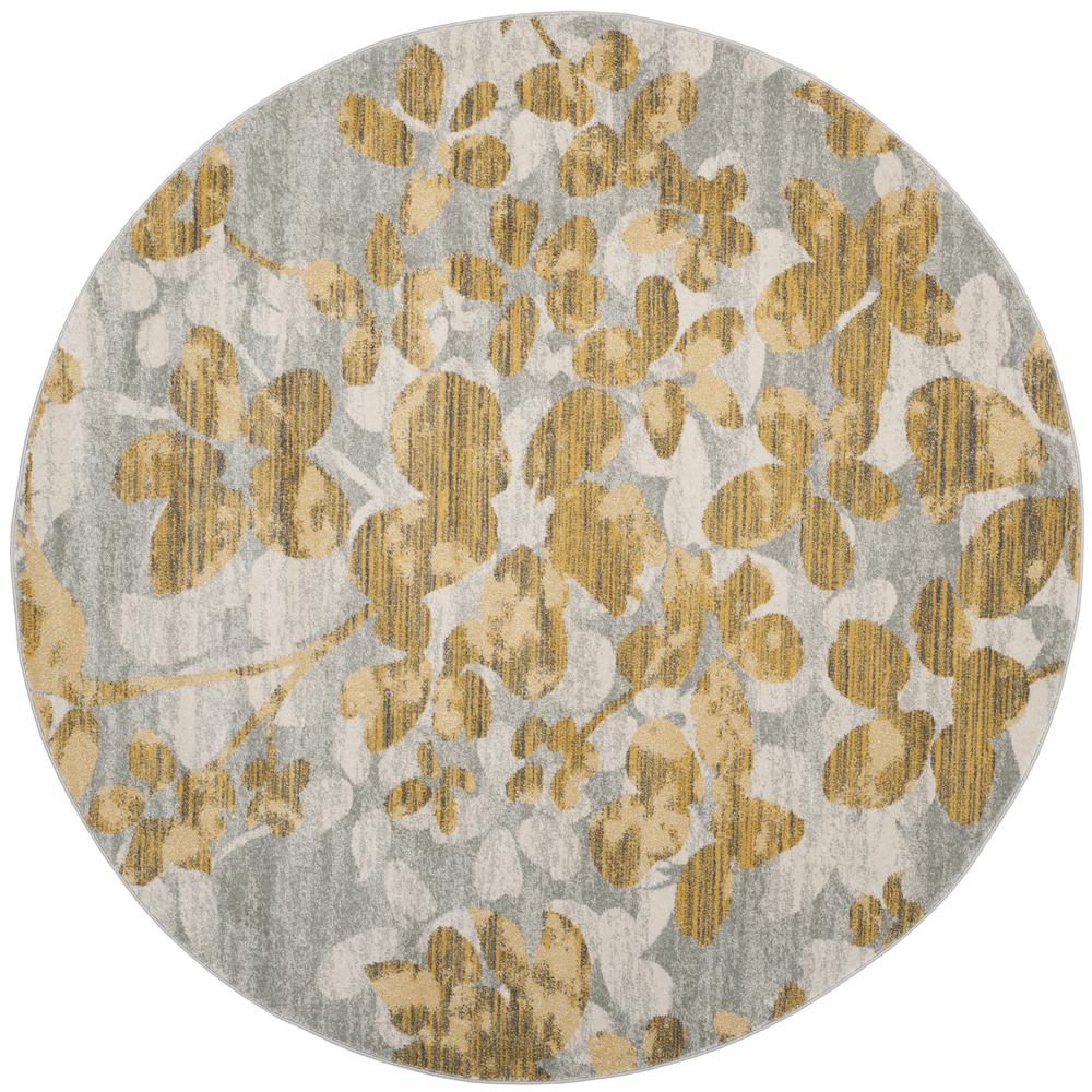EVOKE, GREY / GOLD, 6'-7" X 6'-7" Round, Area Rug, EVK236P-7R. Picture 2