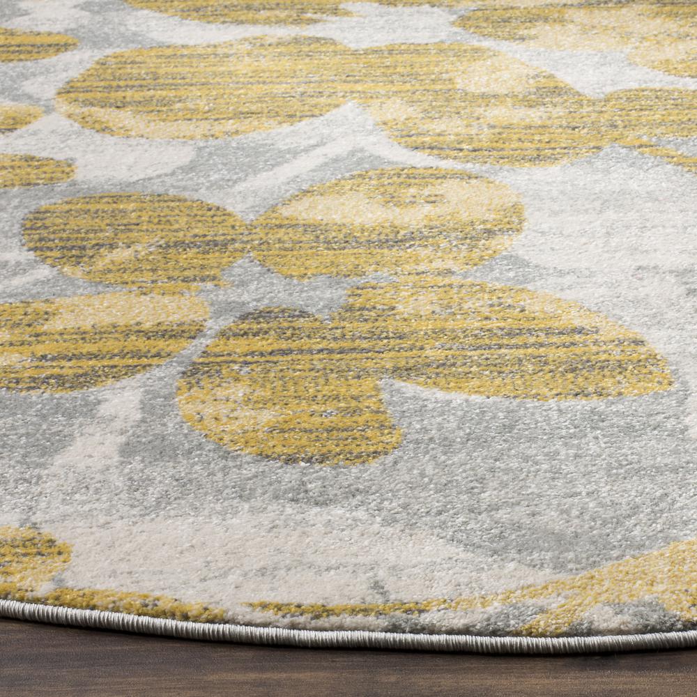 EVOKE, GREY / GOLD, 6'-7" X 6'-7" Round, Area Rug, EVK236P-7R. Picture 3