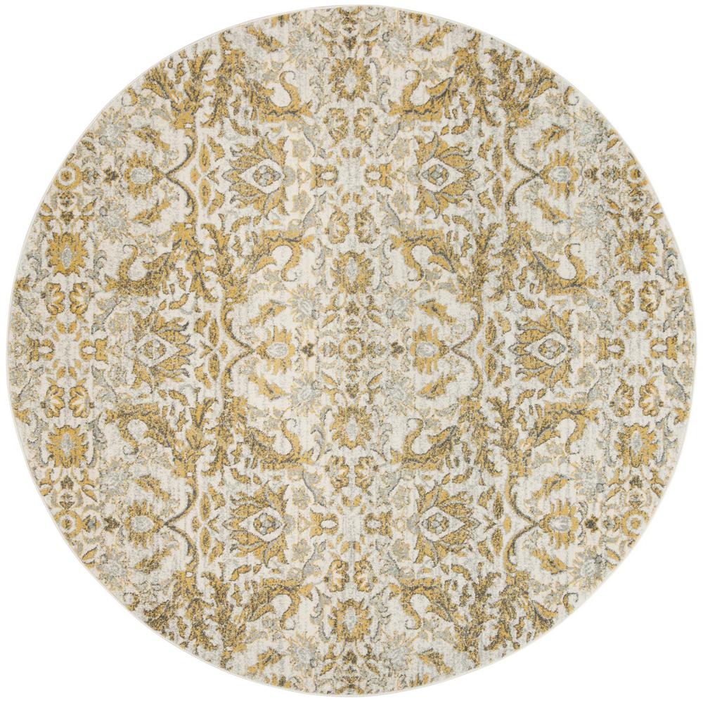 EVOKE, IVORY / GOLD, 6'-7" X 6'-7" Round, Area Rug, EVK238S-7R. Picture 1