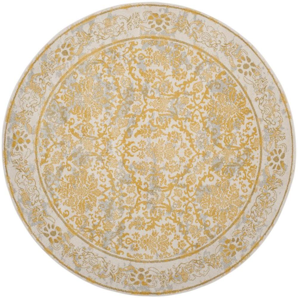 EVOKE, IVORY / GOLD, 6'-7" X 6'-7" Round, Area Rug, EVK242S-7R. Picture 1