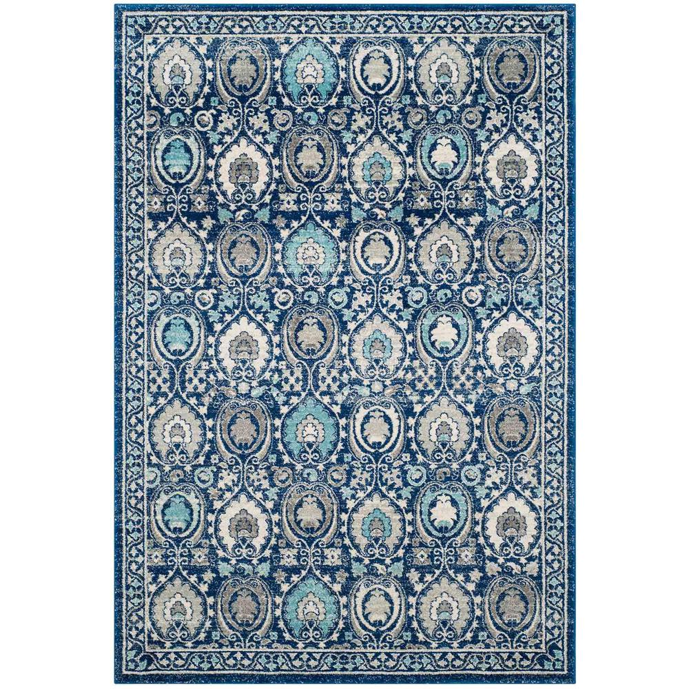 EVOKE, BLUE / IVORY, 10' X 14', Area Rug, EVK251C-10. The main picture.
