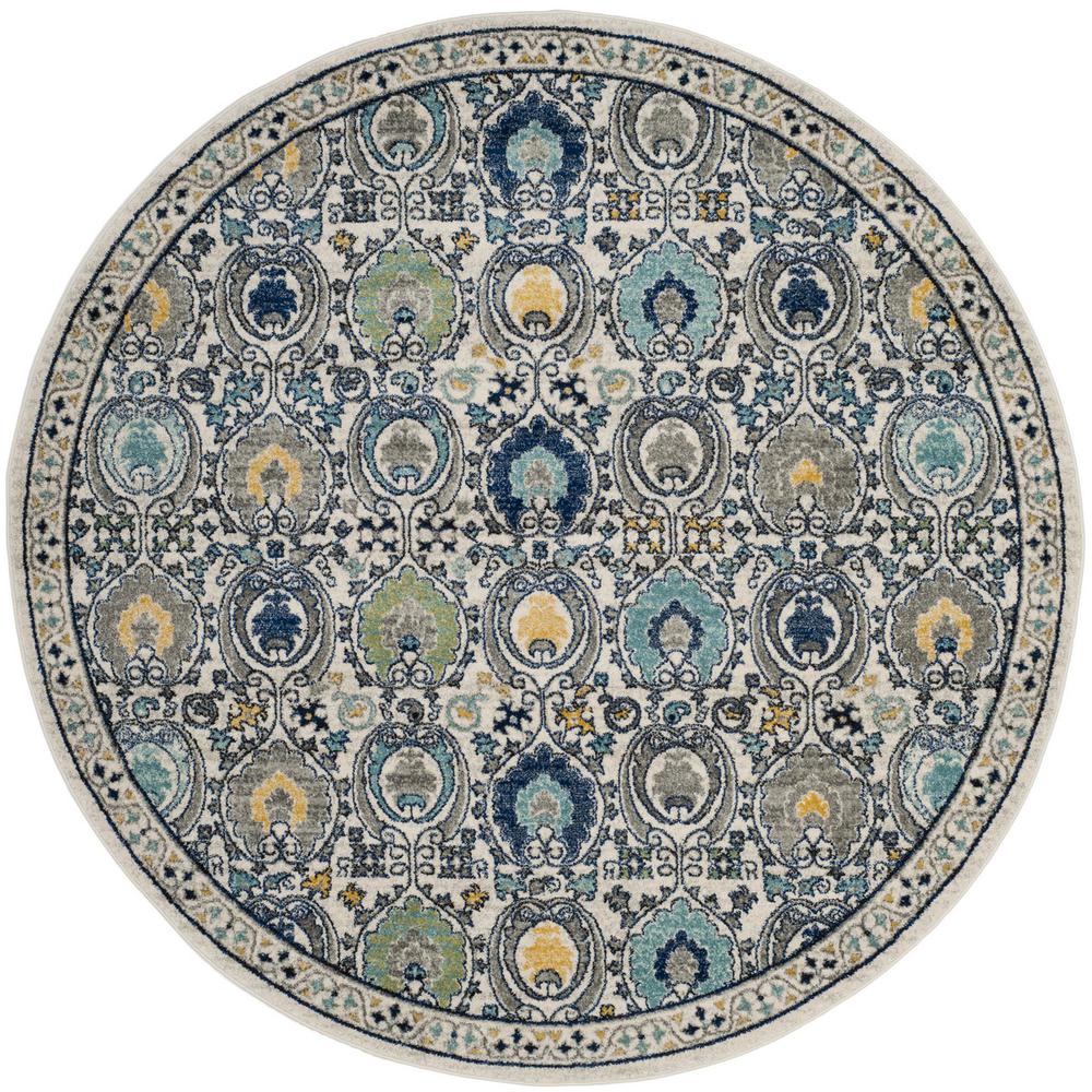 EVOKE, IVORY / GREY, 6'-7" X 6'-7" Round, Area Rug, EVK251D-7R. Picture 1