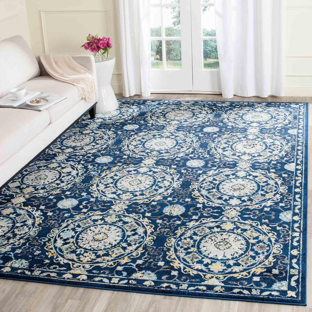 EVOKE, NAVY / IVORY, 9' X 12', Area Rug, EVK252A-9. Picture 1