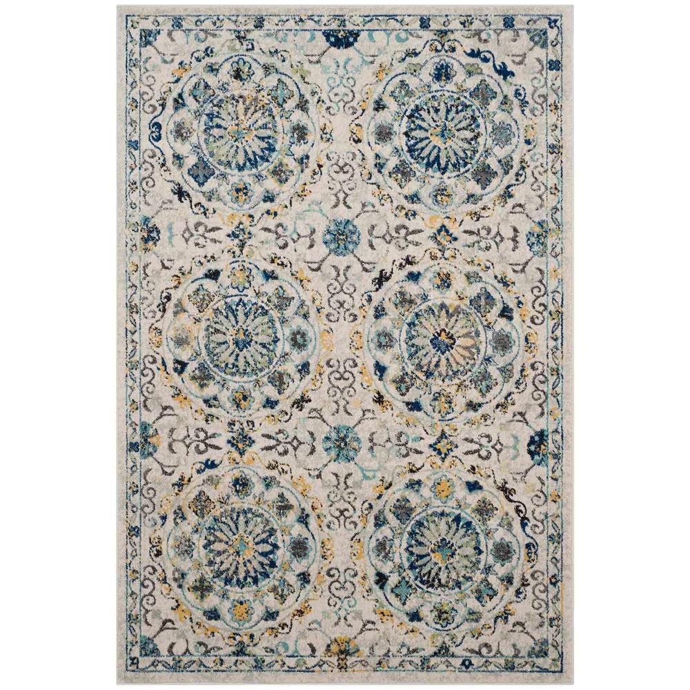 EVOKE, IVORY / BLUE, 10' X 14', Area Rug, EVK252C-10. The main picture.