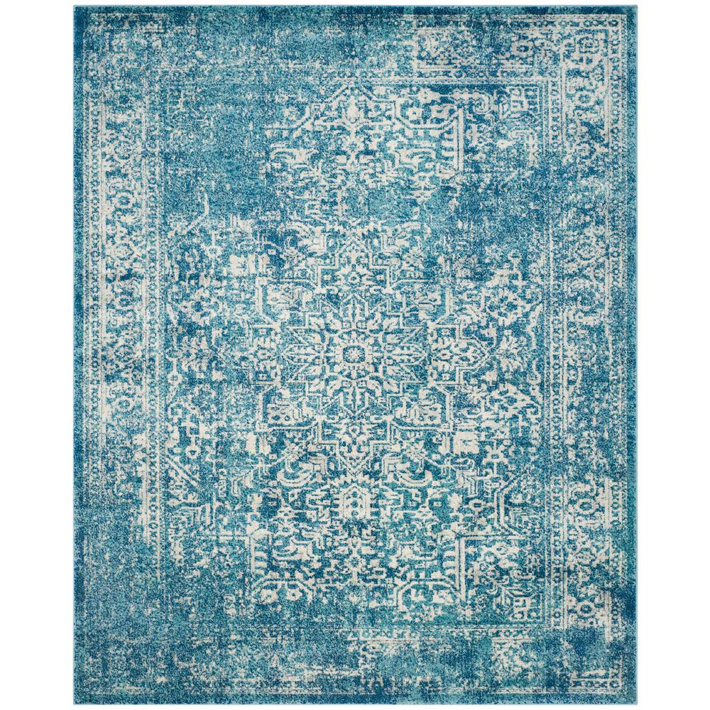EVOKE, BLUE / IVORY, 8' X 10', Area Rug, EVK256C-8. The main picture.