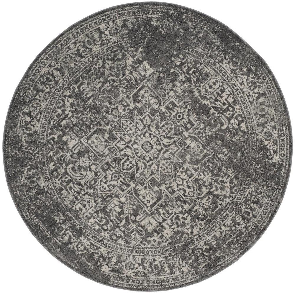 EVOKE, GREY / IVORY, 6'-7" X 6'-7" Round, Area Rug, EVK256D-7R. Picture 1