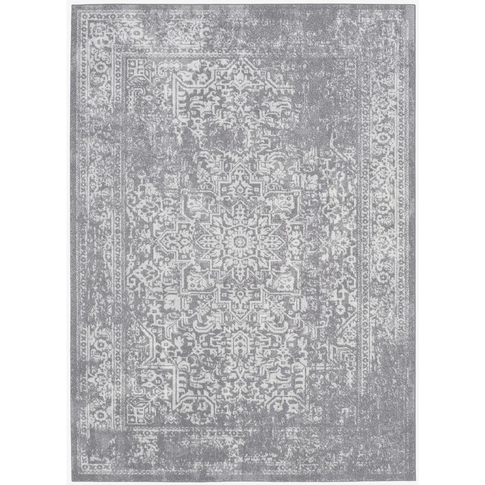 EVOKE, SILVER / IVORY, 6'-7" X 9', Area Rug, EVK256S-6. Picture 1