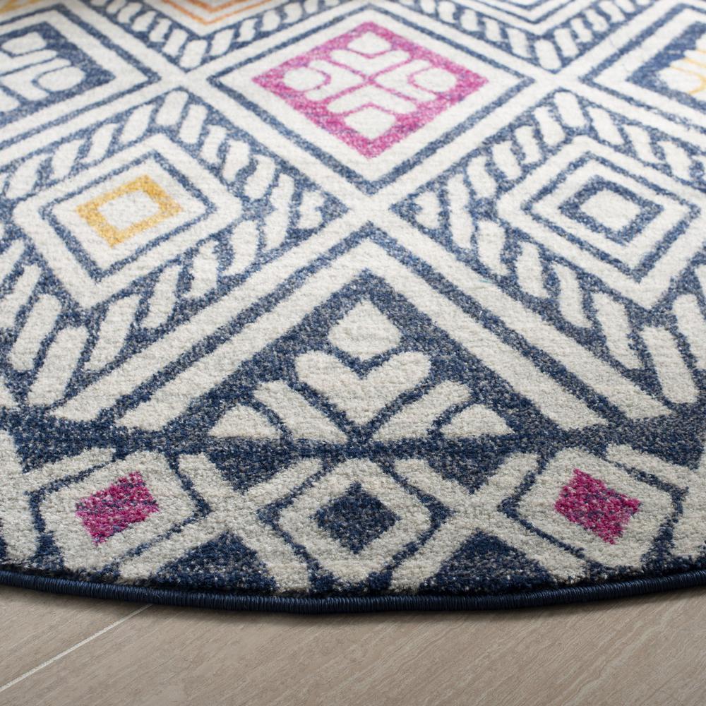 EVOKE, NAVY / IVORY, 6'-7" X 6'-7" Round, Area Rug, EVK286N-7R. The main picture.