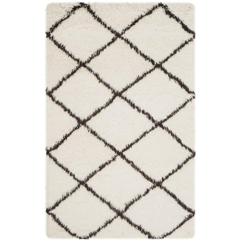 FLOKATI, IVORY / BROWN, 3' X 5', Area Rug. Picture 1