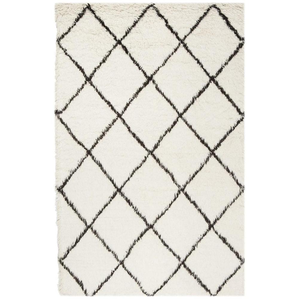 FLOKATI, IVORY / BROWN, 5' X 8', Area Rug. Picture 1