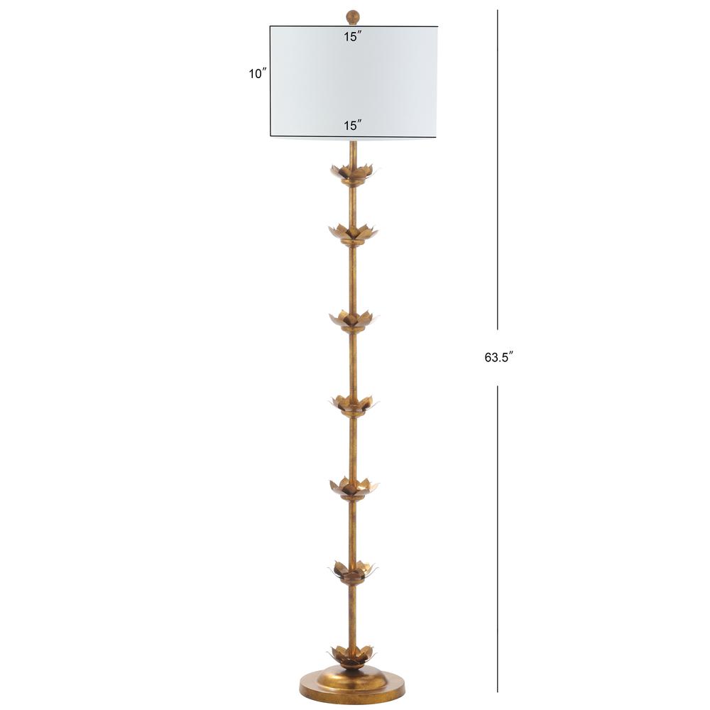 Landen Leaf 63.5-Inch H Floor Lamp, Antique Gold. Picture 1