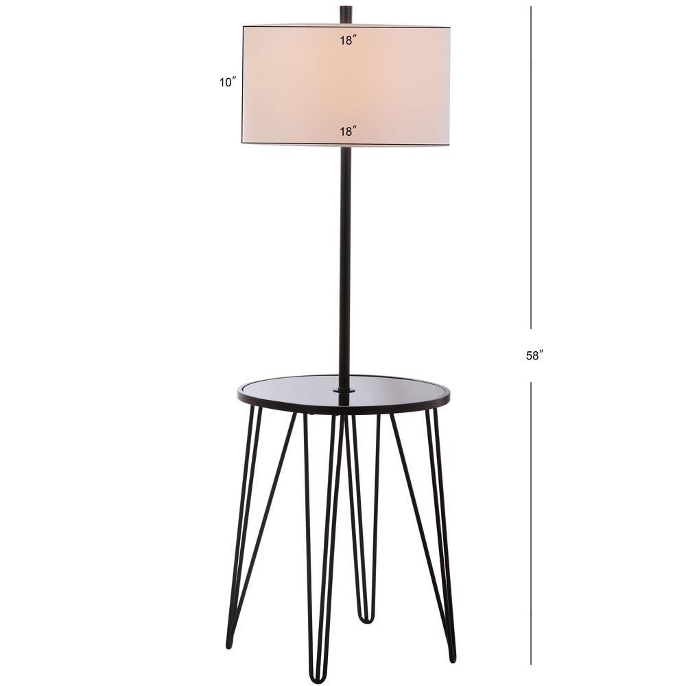 Ciro 58-Inch H Floor Lamp Side Table, Black. Picture 1