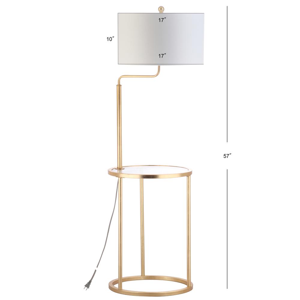 Crispin Floor Lamp Side Table, Gold Leaf. Picture 1