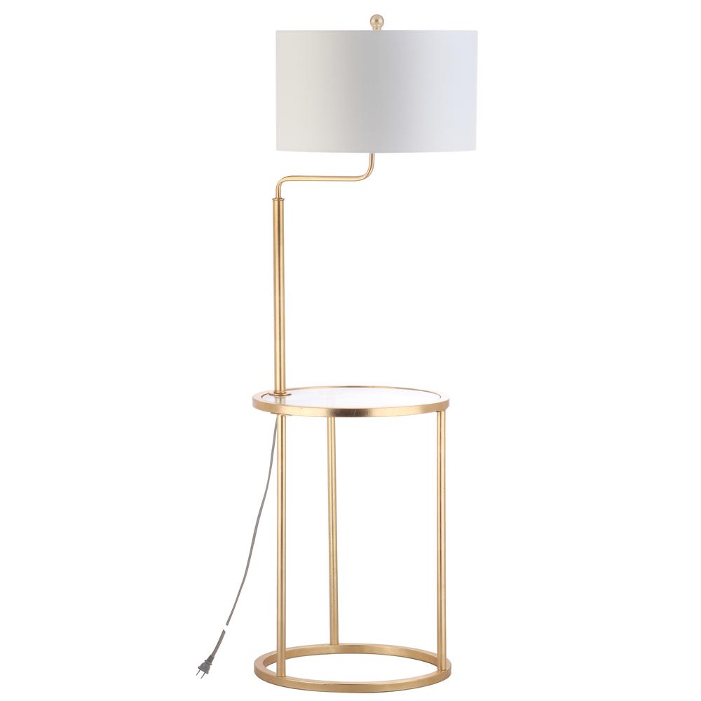 Crispin Floor Lamp Side Table, Gold Leaf. Picture 3