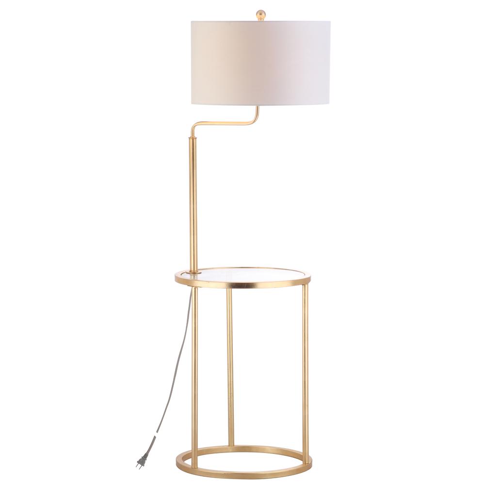 Crispin Floor Lamp Side Table, Gold Leaf. Picture 5