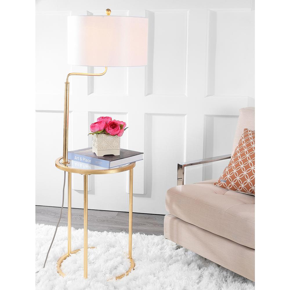 Crispin Floor Lamp Side Table, Gold Leaf. Picture 4
