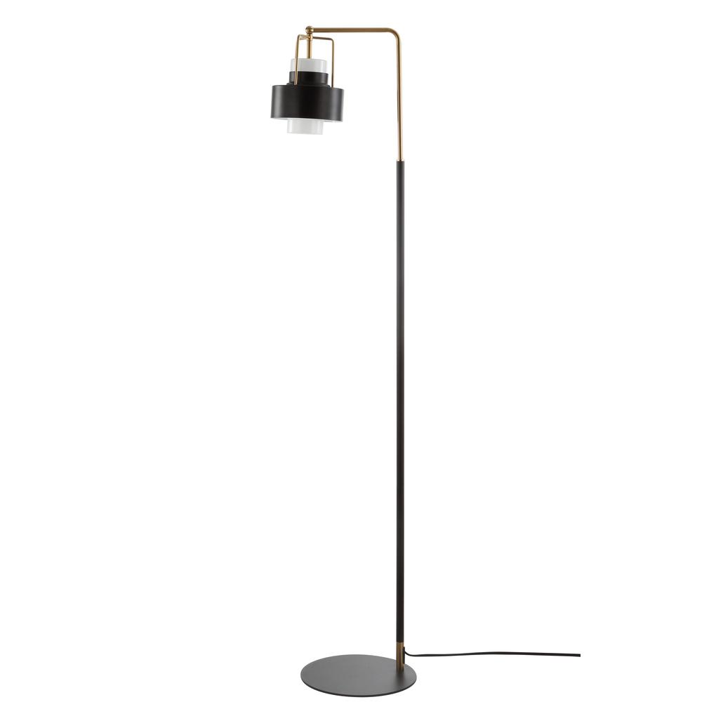 Brendon Floor Lamp, Black/Brass Gold. Picture 5
