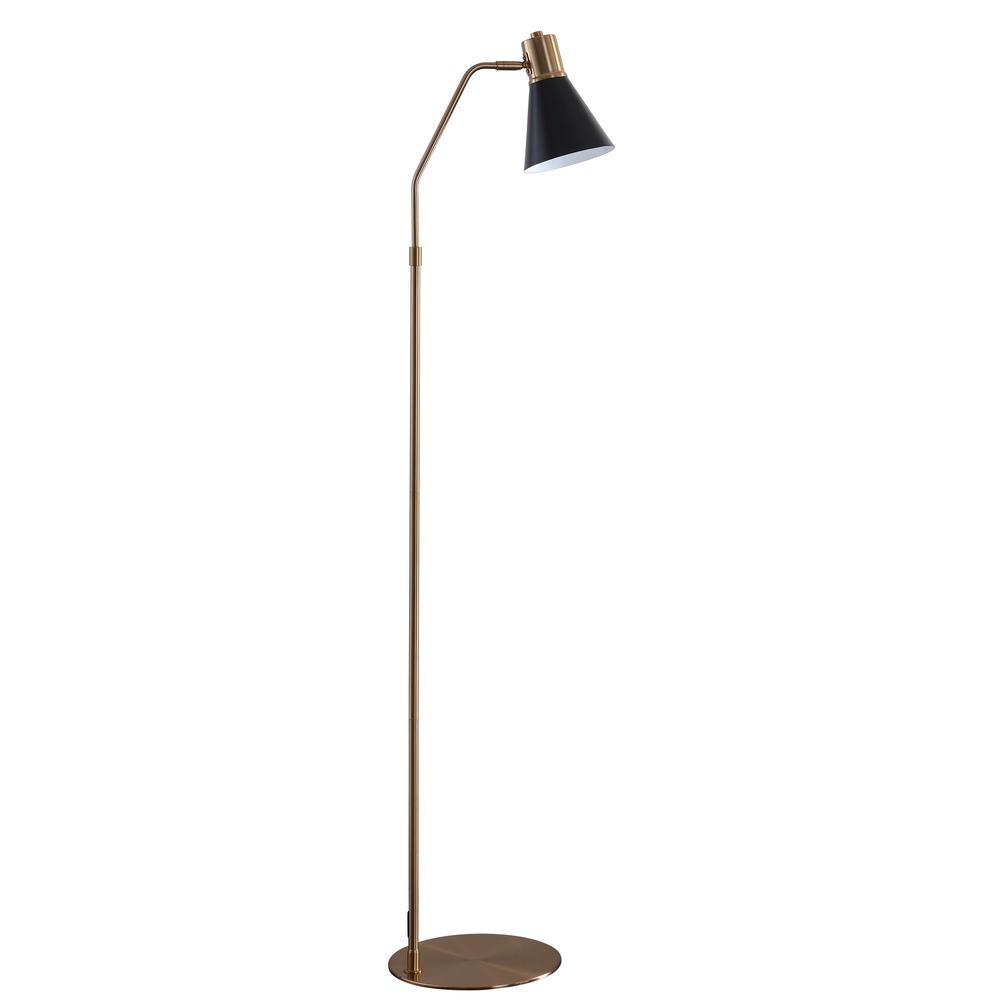 Grania Floor Lamp, Black/Brass Gold. Picture 2