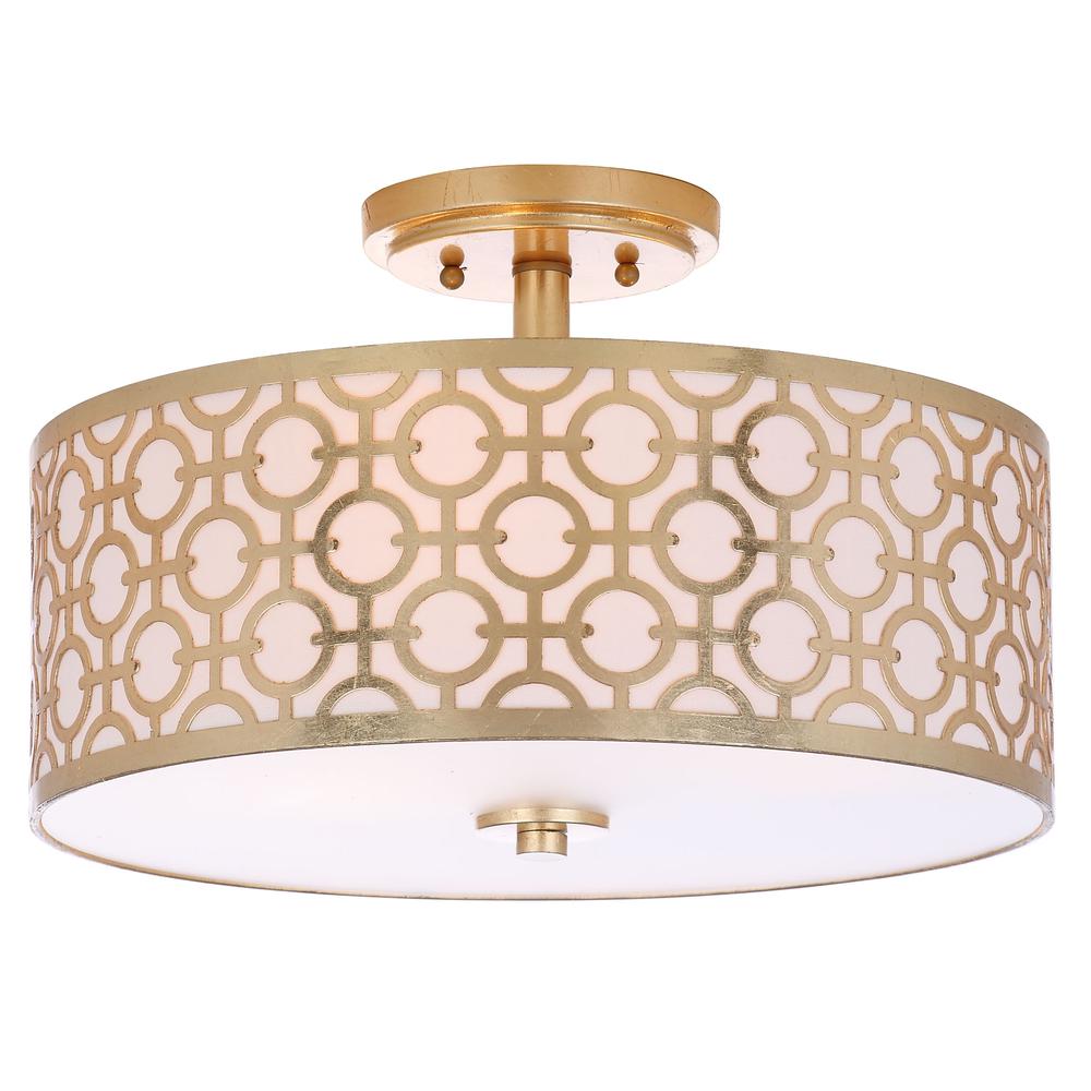 Vera Chain-Link 3 Light 15.5-Inch Dia Gold Flush Mount , Gold. Picture 5