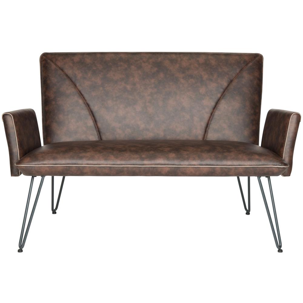JOHANNES MID CENTURY MODERN LEATHER SETTEE, FOX1701A. The main picture.