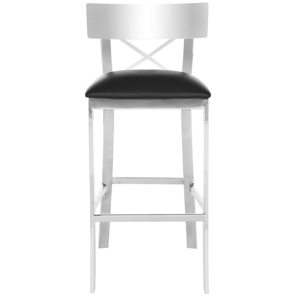 ZOEY 39''H STAINLESS STEEL CROSS BACK BAR STOOL, FOX2034A. Picture 1