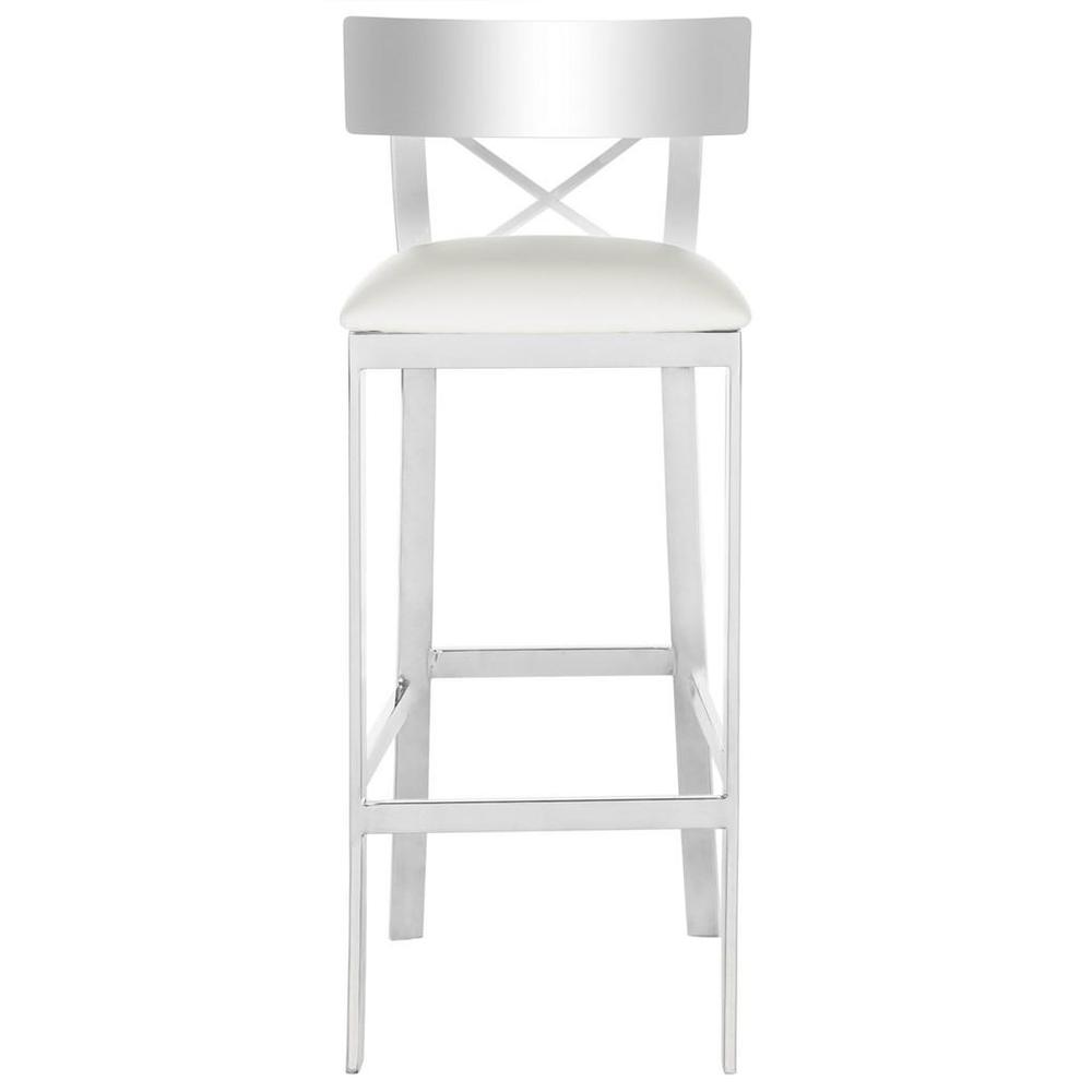 ZOEY 39''H STAINLESS STEEL CROSS BACK BAR STOOL, FOX2034B. Picture 1