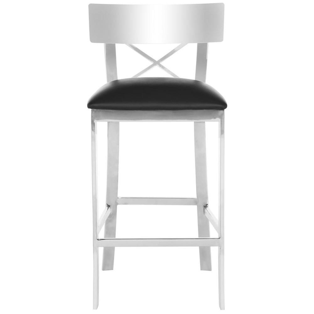 ZOEY 35''H STAINLESS STEEL CROSS BACK COUNTER STOOL, FOX2035A. Picture 1