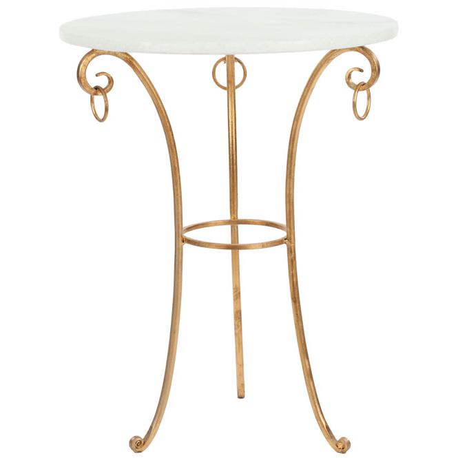 TAMARA RINGED ROUND TOP GOLD ACCENT TABLE. Picture 1
