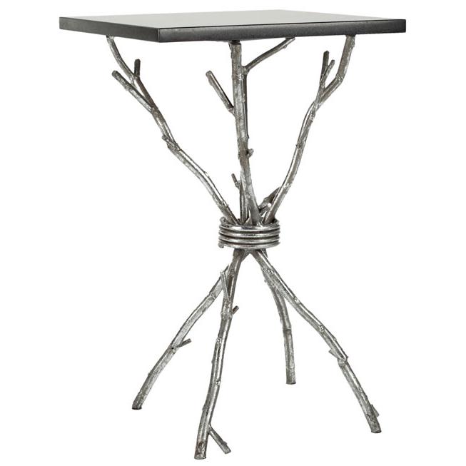ALEXA MABRLE TOP SILVER ACCENT TABLE. Picture 1