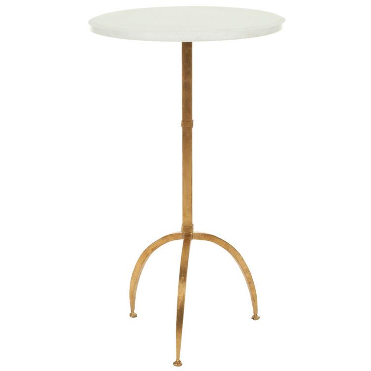 MYRNA ROUND TOP GOLD LEAF ACCENT TABLE. Picture 1