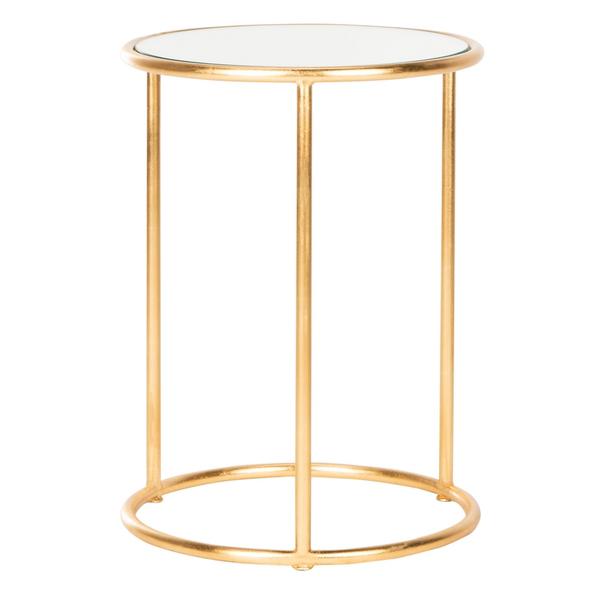 SHAY GLASS TOP GOLD LEAF ACCENT TABLE, FOX2523A. Picture 1