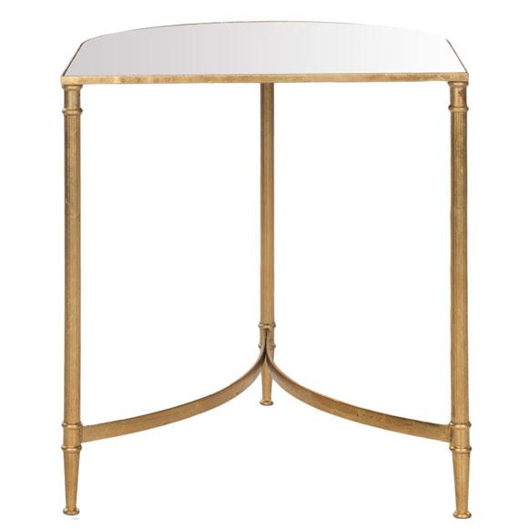 NEVIN MIRROR TOP GOLD ACCENT TABLE. The main picture.