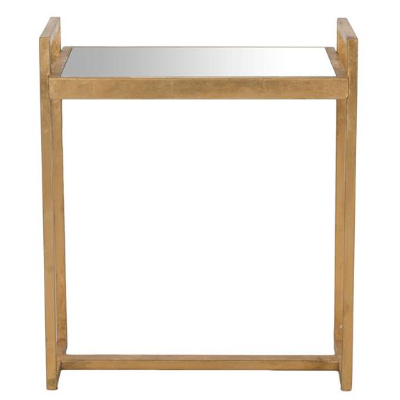 NOLAND MIRROR TOP GOLD ACCENT TABLE. Picture 1