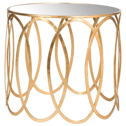 CYRAH GOLD LEAF ACCENT TABLE. Picture 1