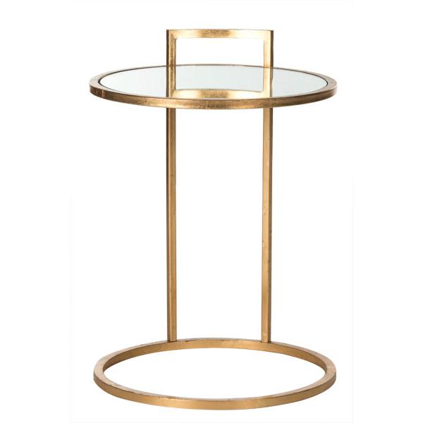 CALVIN ROUND GOLD LEAF END TABLE. Picture 1