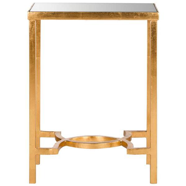 MITA MIRROR TOP GOLD LEAF END TABLE. Picture 1