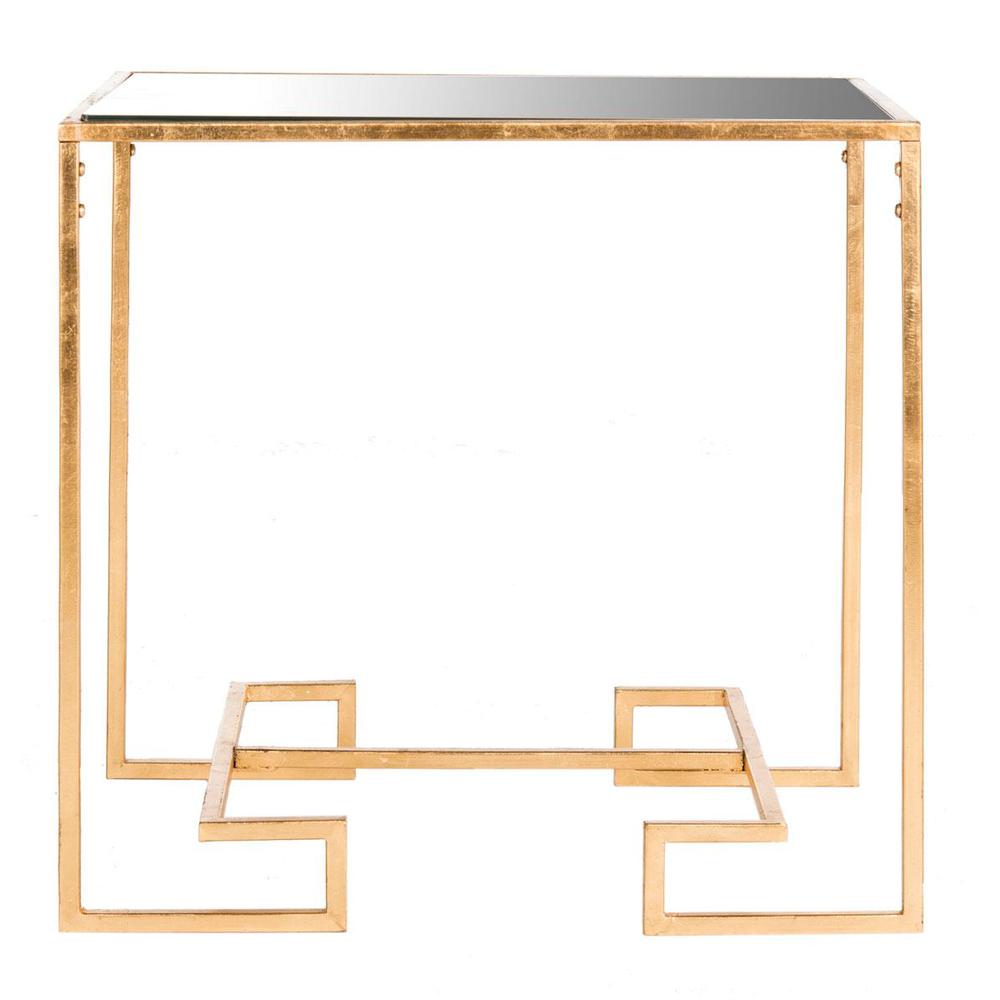 SEAMUS GOLD LEAF GREEK KEY ACCENT TABLE. The main picture.