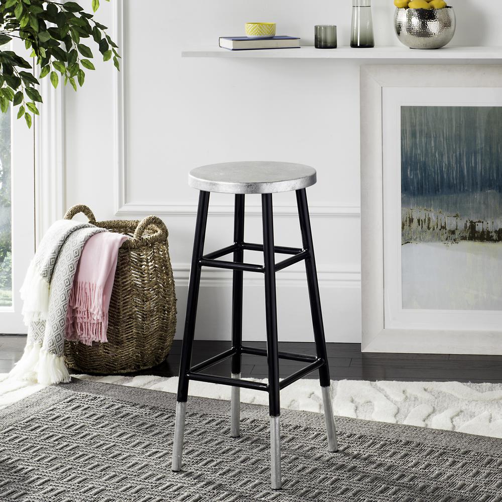 KENZIE 30''H SILVER DIPPED BAR STOOL, FOX3212A. Picture 8