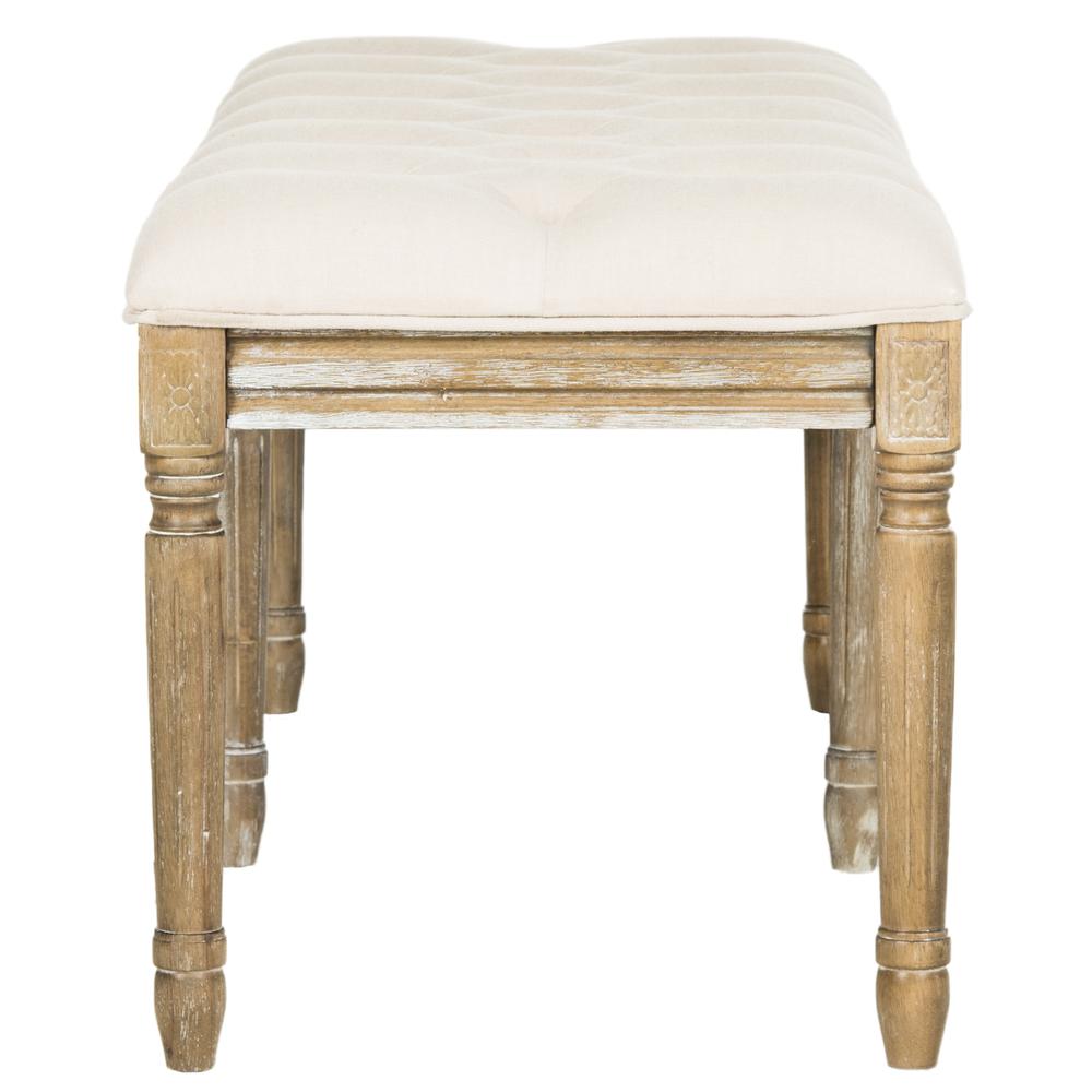 ROCHA 19''H FRENCH BRASSERIE TUFTED TRADITIONAL RUSTIC WOOD BENCH, FOX6231A. Picture 9