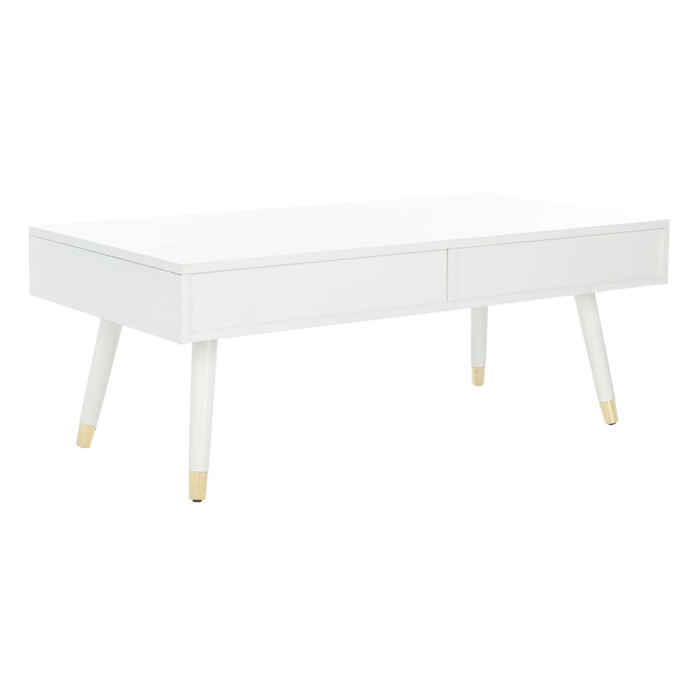 Levinson Gold Cap Coffee Table, White. Picture 3