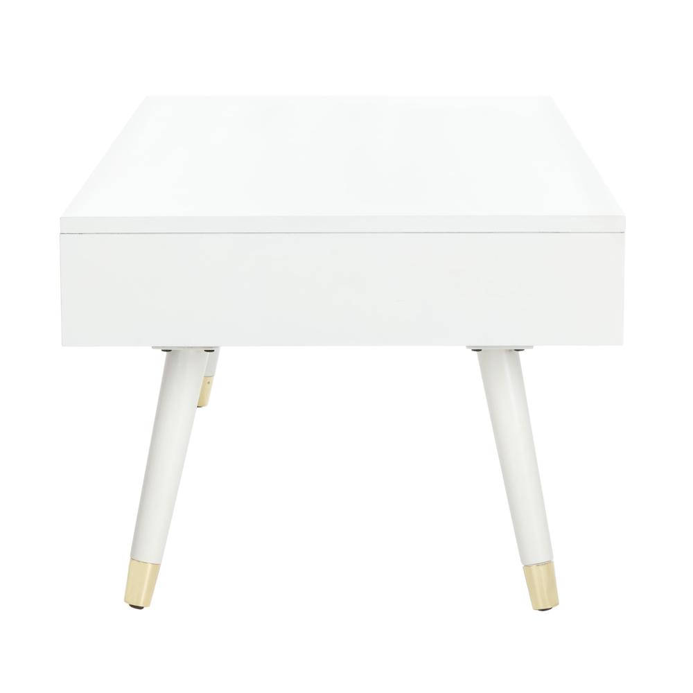 Levinson Gold Cap Coffee Table, White. Picture 11