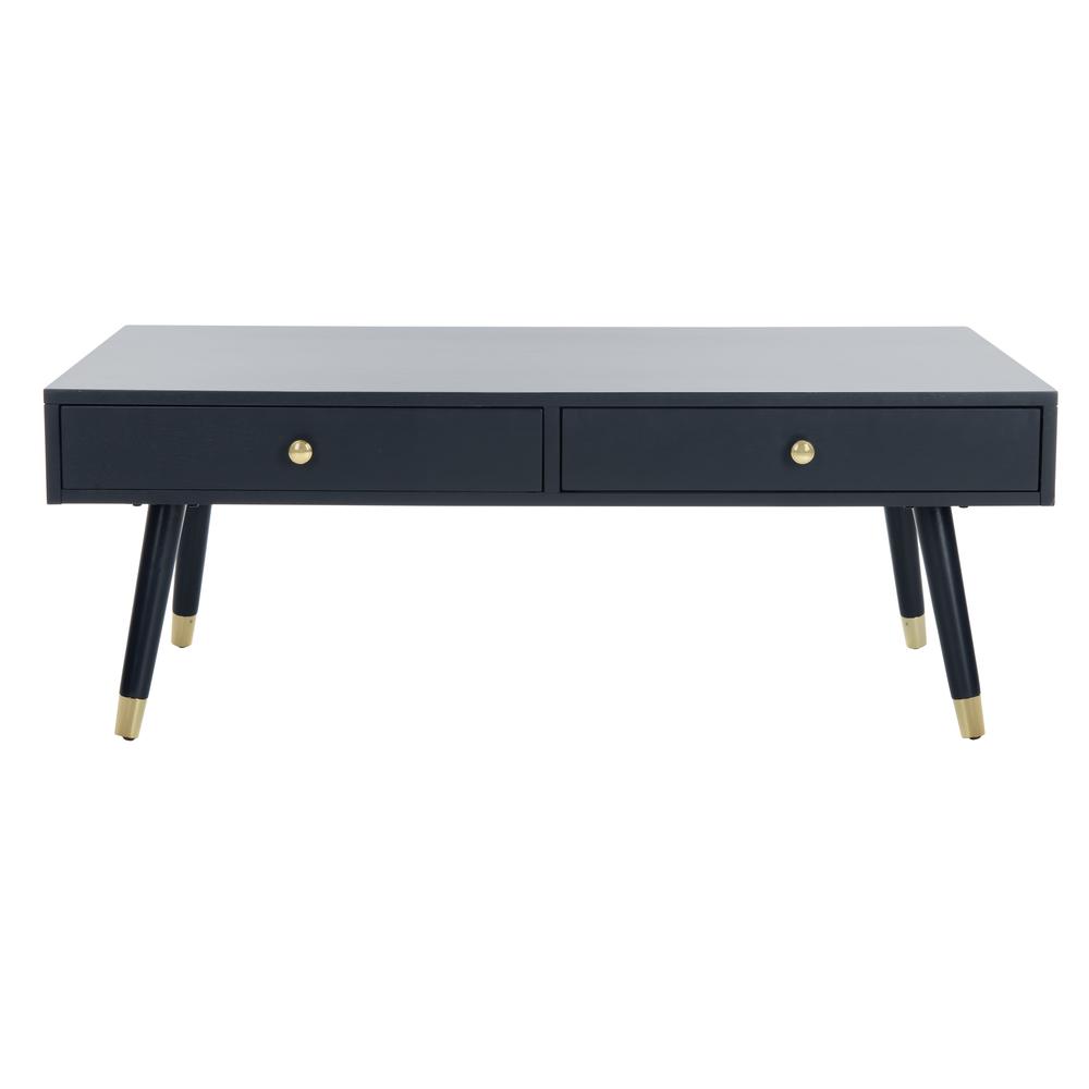 Levinson Gold Cap Coffee Table, Navy. Picture 1