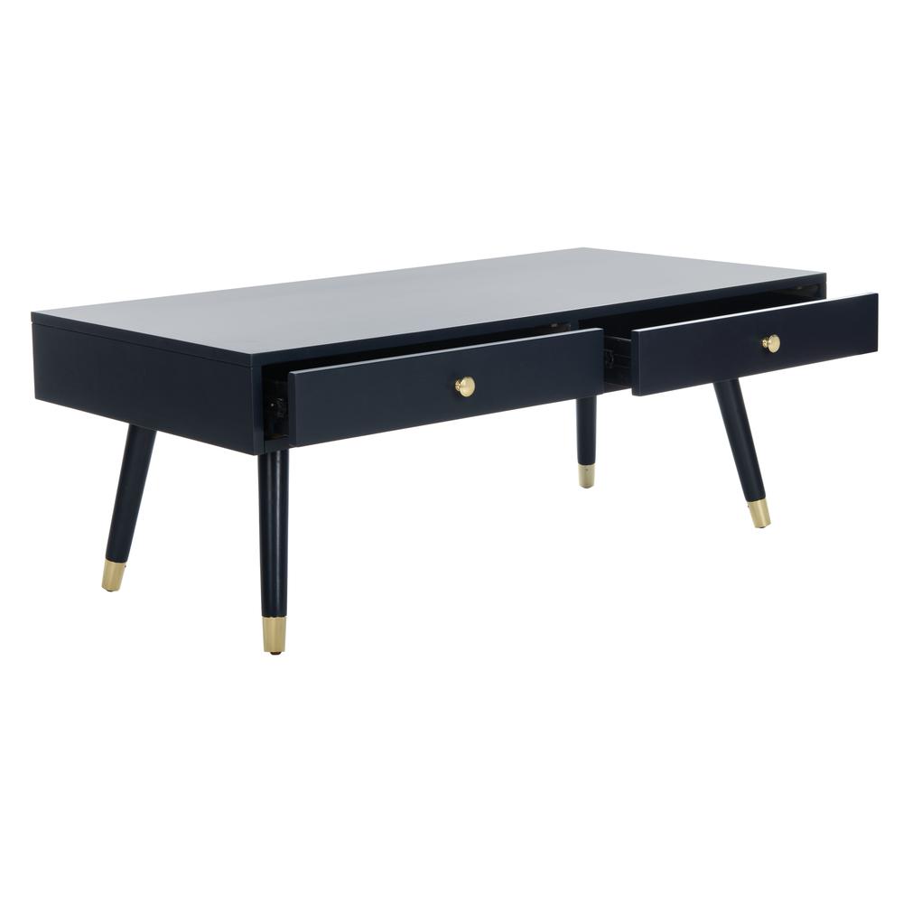 Levinson Gold Cap Coffee Table, Navy. Picture 11
