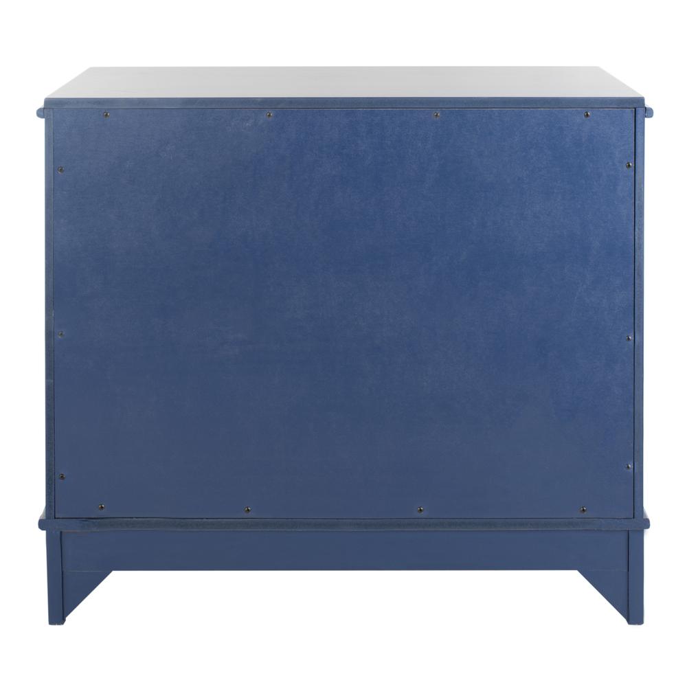 Hannon 3 Drawer Contemporary Nightstand, Navy. Picture 2